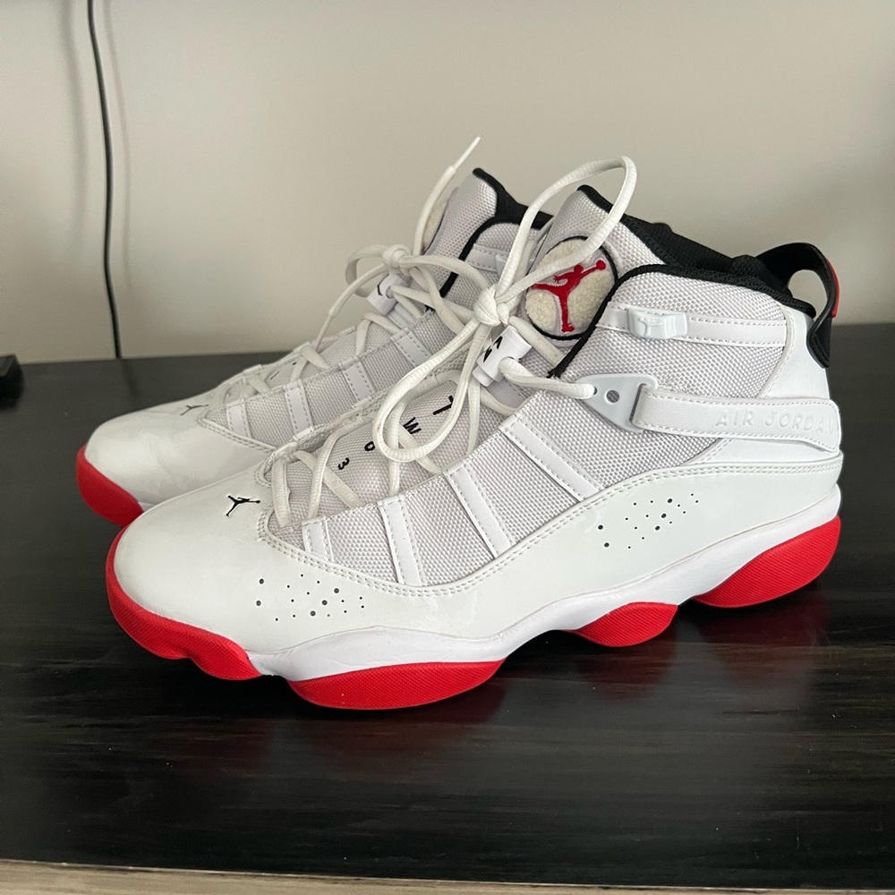 Jordan Black and Red Low-Top Sneakers